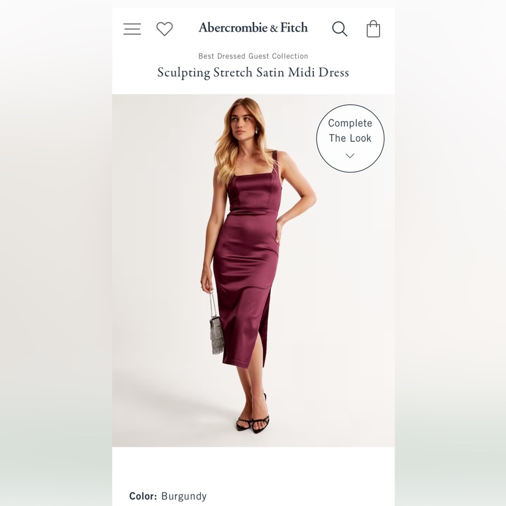 Burgandy Abercrombie Silk Midi Dress